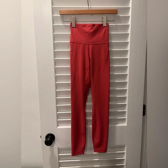 LULULEMON Wunder Train High-Rise Tight with Pockets 25" Vintage Rose Leggings 2 - Picture 4 of 12